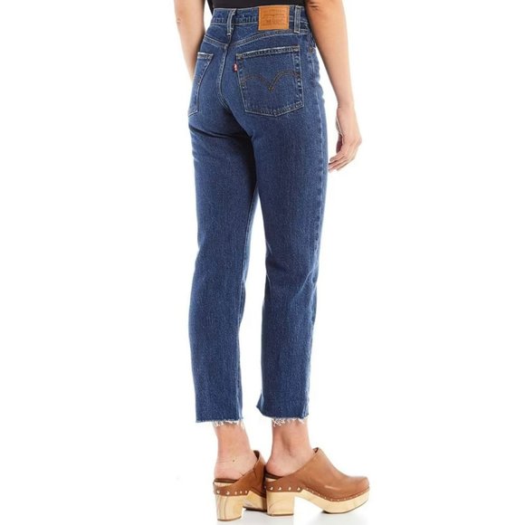 Levi's Denim - Levis Premium Wedgie Straight Button Fly Denim High Rise Raw Hem Jeans Size 30"